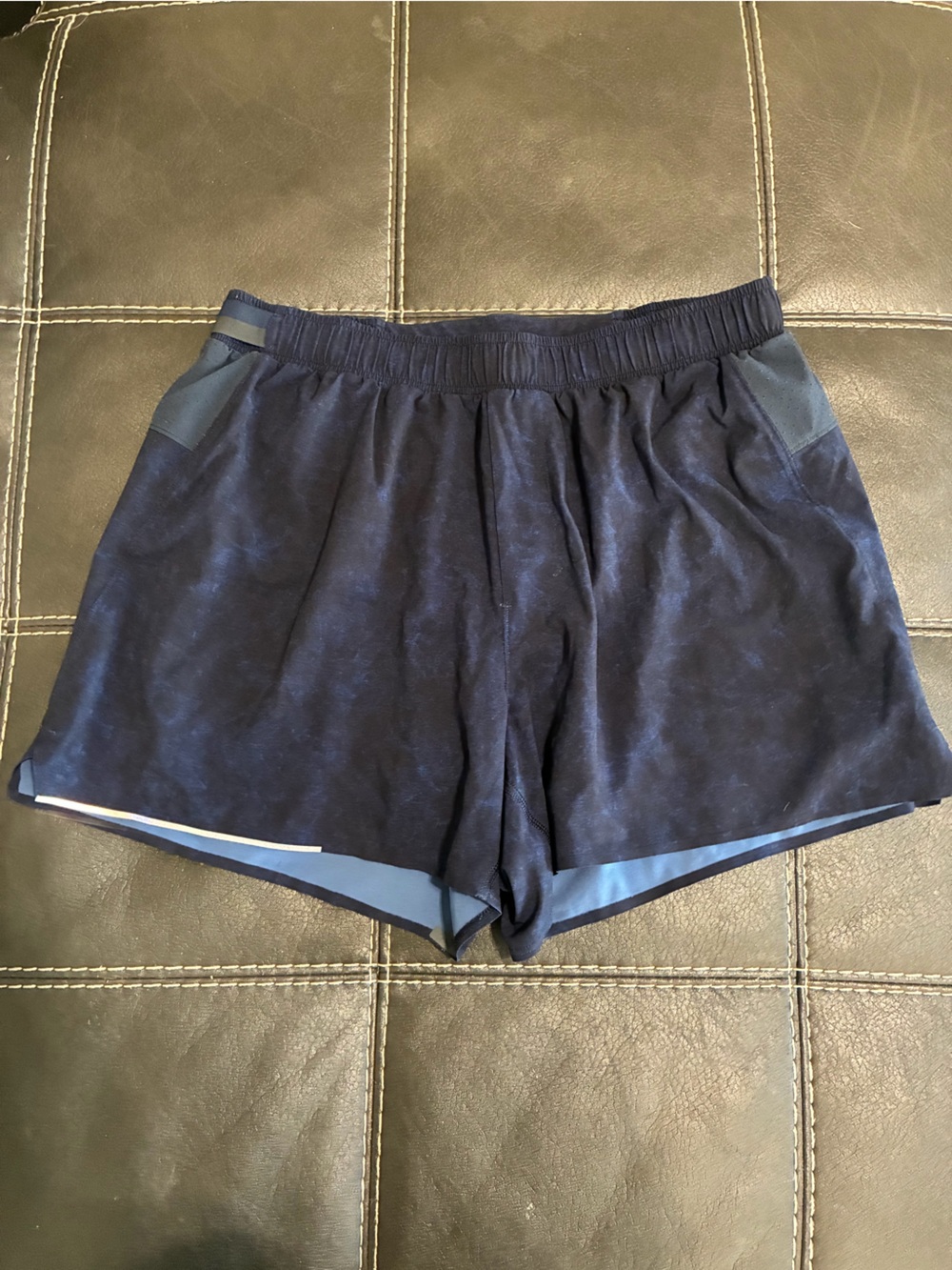 Subtle Blue Patterned Lululemon Shorts
